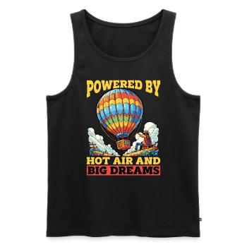 Hot Air Ballooning Powered By Hot Air Balloonist - Männer Premium Bio Tank Top - Schwarz - Vorne - Michal (187cm)