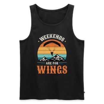 Paragliding Weekends Are For Wings Parachuting - Men's Premium Organic Tank Top - black - Front - AI Model Male 178 light (178cm)