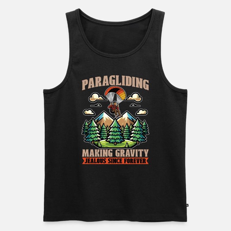 Paragliding Making Gravity Jealous Parachuting - Männer Premium Bio Tank Top - Schwarz