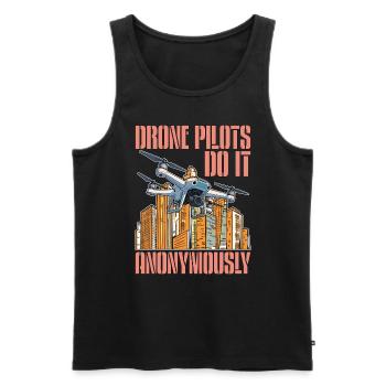 Drone Pilots Do It Anonymously Drone Operator - Men's Premium Organic Tank Top - black - Front - Michal (187cm)
