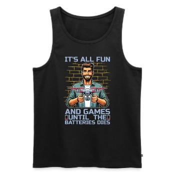 Drone Enthusiast It's All Fun And Games Quadcopter - Men's Premium Organic Tank Top - black - Front - Michal (187cm)