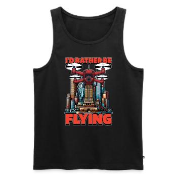 Drone Enthusiast I'd Rather Be Flying Aviation - Men's Premium Organic Tank Top - black - Front - Michal (187cm)