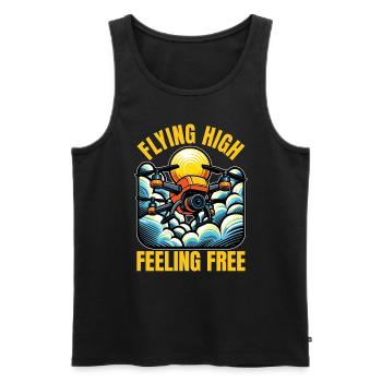 Drone Enthusiast Flying High Feeling Free Aviation - Men's Premium Organic Tank Top - black - Front - Michal (187cm)