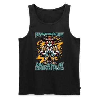 Ornithology Hawkwardly Awesome At Birdwatching - Men's Premium Organic Tank Top - black - Front - Michal (187cm)