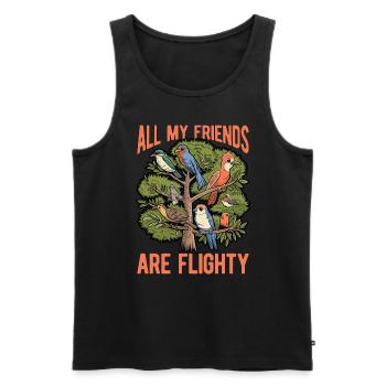 Ornithologie Tous mes amis sont des ornithologues volants - Débardeur bio Premium Homme - noir - Devant - Michal (187cm)