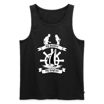 Sailing My Problem My Pictogram Mom Loves Boating - Männer Premium Bio Tank Top - Schwarz - Vorne - Michal (187cm)