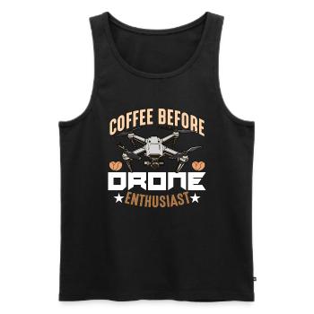 Drone Enthusiast Coffee Quadcopter Coffee Lover - Men's Premium Organic Tank Top - black - Front - Michal (187cm)