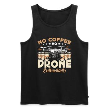 Drone Enthusiast No Coffee Aviation Coffee Lover - Men's Premium Organic Tank Top - black - Front - Michal (187cm)