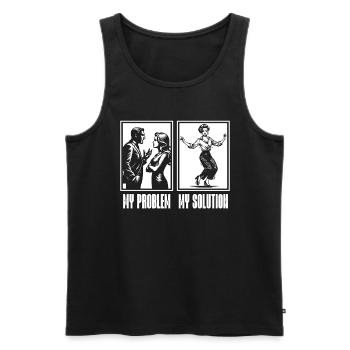Prof de danse Mon problème Mon pictogramme Maman Papa - Débardeur bio Premium Homme - noir - Devant - Michal (187cm)