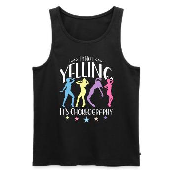 Prof de danse : ce n’est pas crier, c’est de la danse sport - Débardeur bio Premium Homme - noir - Devant - Michal (187cm)