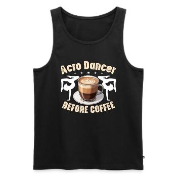 Acro Dancer Before Coffee Gymnastics Coffee Lover - Männer Premium Bio Tank Top - Schwarz - Vorne - Michal (187cm)