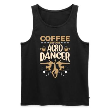 Acro Dancer Coffee Acrobatic Dancing Coffee Lover - Men's Premium Organic Tank Top - black - Front - Michal (187cm)