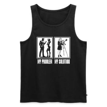 Astrologue Mon problème Mon pictogramme Maman Astronome - Débardeur bio Premium Homme - noir - Devant - AI Model Male 178 light (178cm)