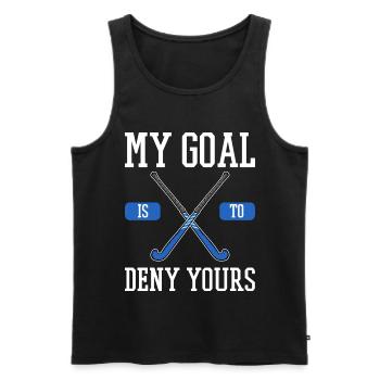 Sur le hockey de hockey cadeau de gardien de but - Débardeur bio Premium Homme - noir - Devant - AI Model Male 178 light (178cm)
