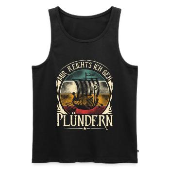 Mir Reichts Ich Geh Plündern Wikinger - Männer Premium Bio Tank Top - Schwarz - Vorne - Michal (187cm)
