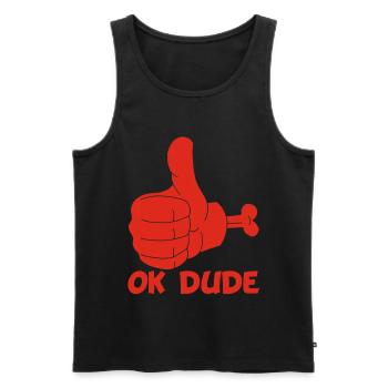 Ok Mann! (rot) - Männer Premium Bio Tank Top - Schwarz - Vorne - AI Model Male 178 light (178cm)