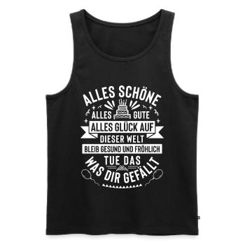 Happy Birthday Gruß für jedes Alter geeignet - Männer Premium Bio Tank Top - Schwarz - Vorne - Michal (187cm)