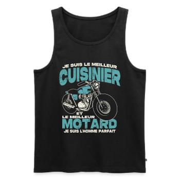 Le meilleur cuisinier et le meilleur motard - Débardeur bio Premium Homme - noir - Devant - Michal (187cm)