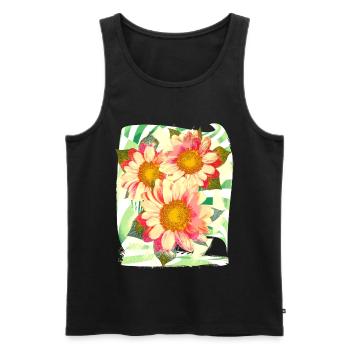 Blumen Blume - Männer Premium Bio Tank Top - Schwarz - Vorne - Michal (187cm)