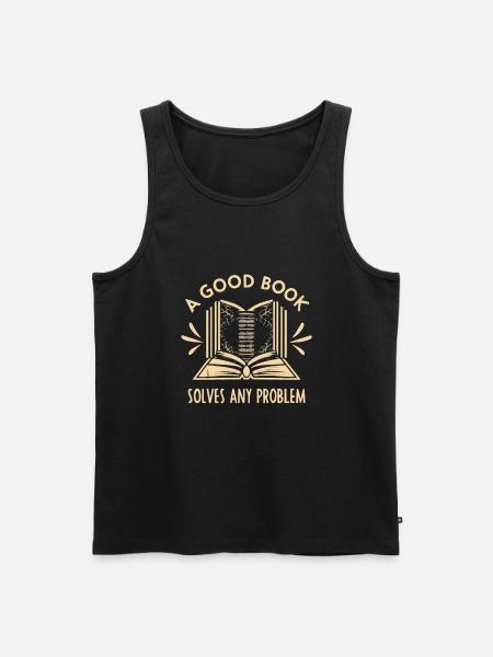 Bücher - Männer Premium Bio Tank Top - Schwarz