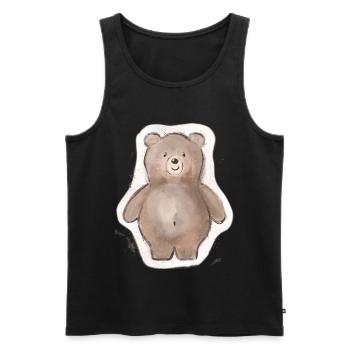 Gros ours - Débardeur bio Premium Homme - noir - Devant - Michal (187cm)