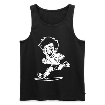 Marathon Boy Drawing - Men's Premium Organic Tank Top - black - Front - AI Model Male 178 light (178cm)