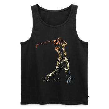 Golfer Grafik Vintage - Männer Premium Bio Tank Top - Schwarz - Vorne - AI Model Male 178 light (178cm)