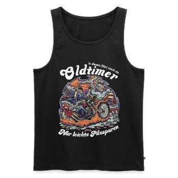 Kiffer Oldtimer Biker Motorbike Motorradfahrer - Männer Premium Bio Tank Top - Schwarz - Vorne - Michal (187cm)
