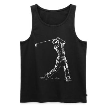 Golfspieler Skizze - Männer Premium Bio Tank Top - Schwarz - Vorne - AI Model Male 178 light (178cm)