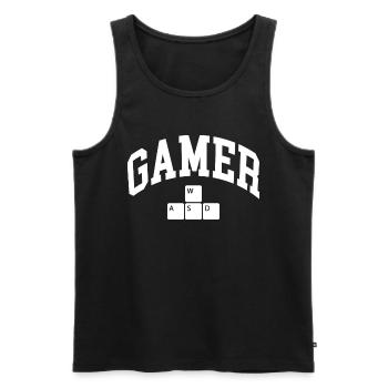 Gamer - Männer Premium Bio Tank Top - Schwarz - Vorne - AI Model Male 178 light (178cm)