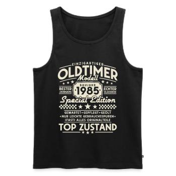 Vintage 1985 Vintage Vintage Retro Birthday - Men's Premium Organic Tank Top - black - Front - Michal (187cm)