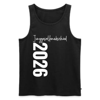 Bachelor party 2026 - Men's Premium Organic Tank Top - black - Front - AI Model Male 178 light (178cm)