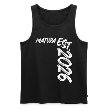 Matura Est 2026 - Männer Premium Bio Tank Top - Schwarz - Vorne - AI Model Male 178 light (178cm)