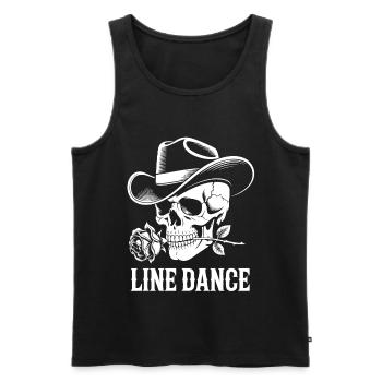 Line Dance Skull with Rose - Men's Premium Organic Tank Top - black - Front - AI Model Male 178 light (178cm)