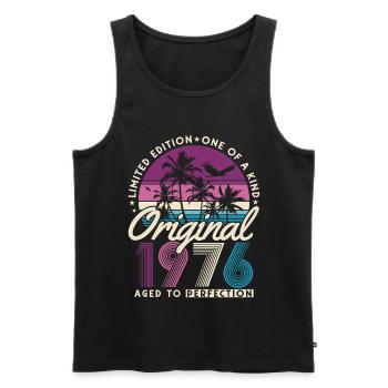 50th Birthday Gift 1976 Vintage Retro - Men's Premium Organic Tank Top - black - Front - Michal (187cm)