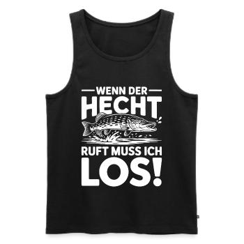 Angler Spruch Hecht - Männer Premium Bio Tank Top - Schwarz - Vorne - AI Model Male 178 light (178cm)