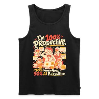KI Babysitter Produktiv Chaos - Männer Premium Bio Tank Top - Schwarz - Vorne - AI Model Male 178 light (178cm)