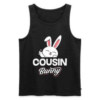 Joyeuse Pâques, douce chasse aux œufs du lapin, œufs de Pâques - Débardeur bio Premium Homme - noir - Devant - Michal (187cm)