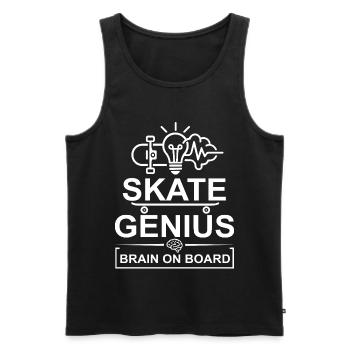 Génie du Skateboard Cerveau à bord - Débardeur bio Premium Homme - noir - Devant - AI Model Male 178 light (178cm)