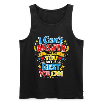 Prof Motivation École Examen Enseignante Cadeau - Débardeur bio Premium Homme - noir - Devant - AI Model Male 178 light (178cm)