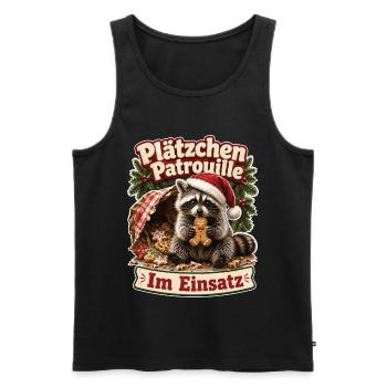 Plätzchen Patrouille im Einsatz - Männer Premium Bio Tank Top - Schwarz - Vorne - AI Model Male 178 light (178cm)