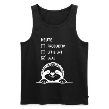 Sloth Checkliste Heute Egal - Männer Premium Bio Tank Top - Schwarz - Vorne - Michal (187cm)