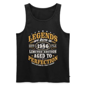 1986 Vintage Vintage Birthday Gift Retro - Men's Premium Organic Tank Top - black - Front - Michal (187cm)
