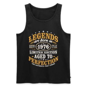 1976 Jahrgang Vintage Geburtstag Geschenk Retro - Männer Premium Bio Tank Top - Schwarz - Vorne - Michal (187cm)