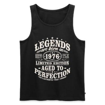 1976 Jahrgang Vintage Geburtstag Geschenk Retro - Männer Premium Bio Tank Top - Schwarz - Vorne - Michal (187cm)