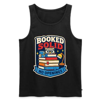 Booked Solid – No available dates - Men's Premium Organic Tank Top - black - Front - Michal (187cm)