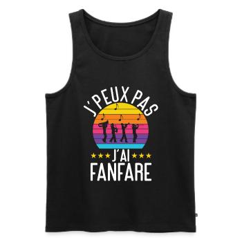 J'peux Pas J'ai Fanfare - Débardeur bio Premium Homme - noir - Devant - AI Model Male 178 light (178cm)
