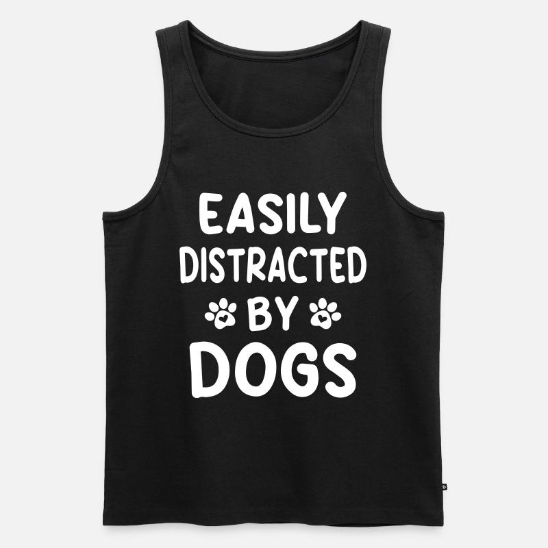 Leicht ablenkbar durch Hunde - Männer Premium Bio Tank Top - Schwarz