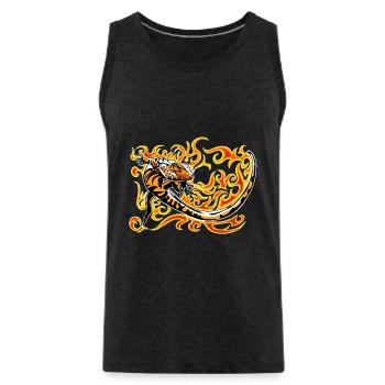 petit caiman rouge et feu - Débardeur bio Premium Homme - charbon - Devant - Alexander (188cm)