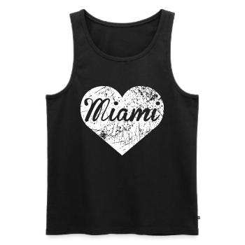 Miami Herz - Männer Premium Bio Tank Top - Schwarz - Vorne - Michal (187cm)